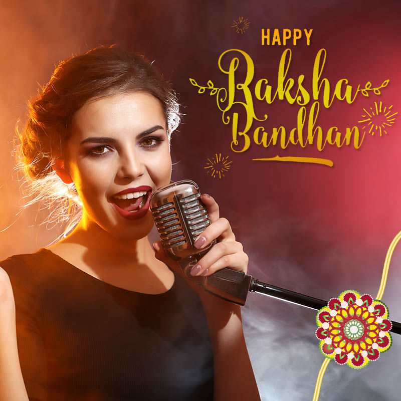 Female Singer Wishing Happy Raksha Bandhan