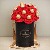 16 Ferrero Rochers Bouquet in Black Floweraura Box