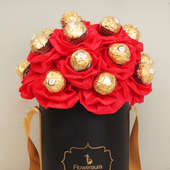 16 Delicious Ferrero Rochers Bouquet in Black Floweraura Box