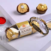 Ferrero Rocher With Divine Rakhi Bracelet - Send Rakhi to USA