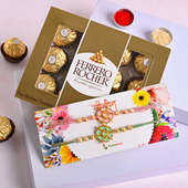 Ferrero Rocher With Fancy Rakhis - Send Rakhi to USA