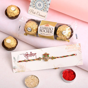 Ferrero Rocher With Kalash Rakhi - Send This Rakhi in Australia