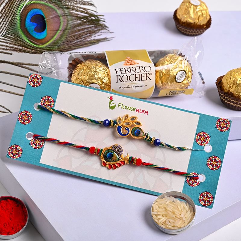 Ferrero Rocher With Peacock Rakhis