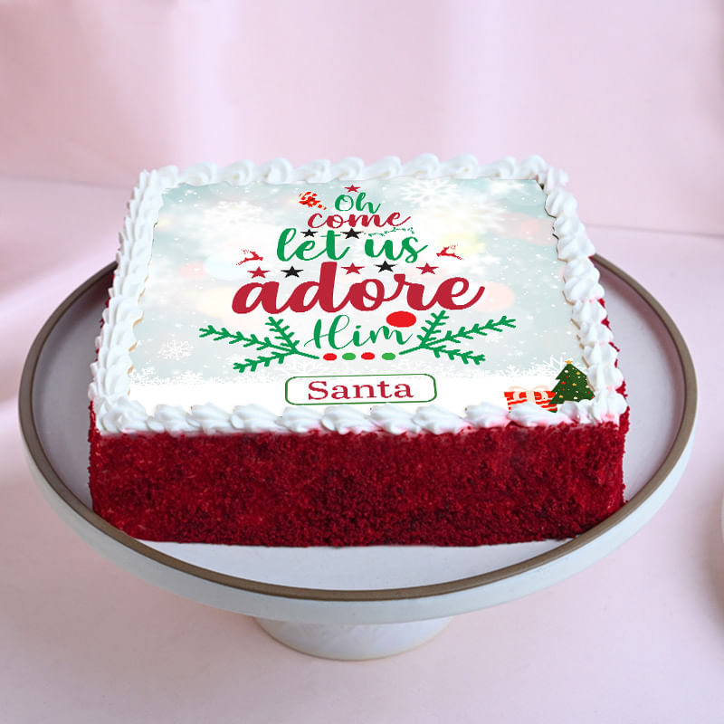 Festive Christmas Santa Photo Cake