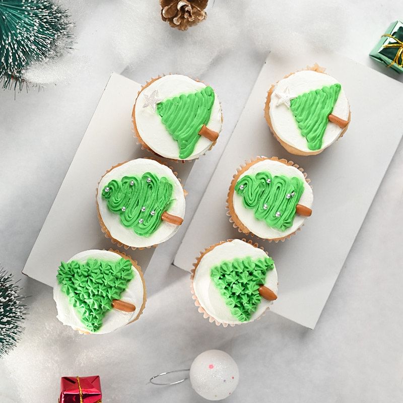 Festive Christmas Tree Cupcakes Online