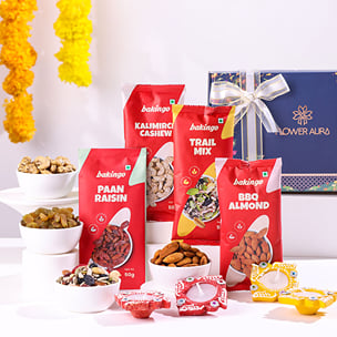 Diwali Gifts – Gourmet Snacks and Festive Diyas Hamper