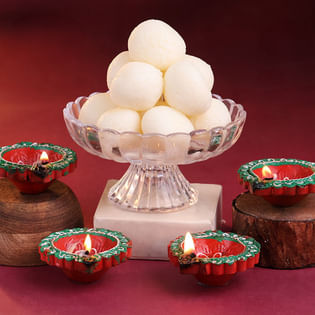 Festive Diyas N Rasgulla Set