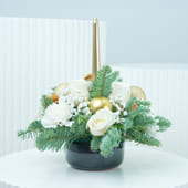 Festive Floral Luxury In Black Pot
