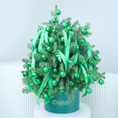 Festive Foliage N Ribbons Xmas Gift Box