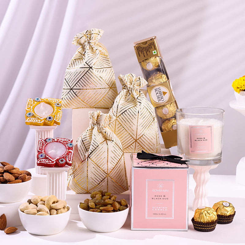 Festive Glow N Goodies Hamper