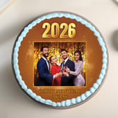 Festive Joy New Year Photo Cake