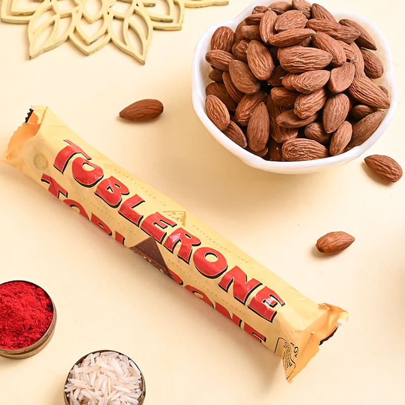 Festive Lotus Rakhi With Almonds N Chocolate