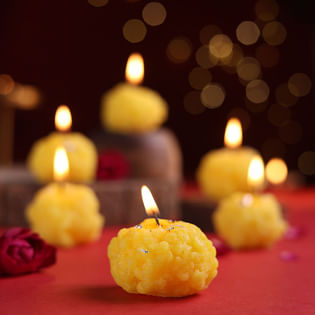 Festive Motichoor Ladoo Candle Set