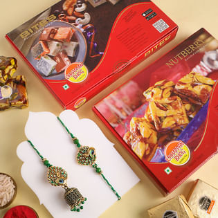 Festive Motif Bhaiya Bhabhi Rakhis With Sweets