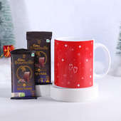 Festive Red Christmas Mug With Dark Chocolates