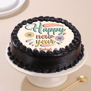 Festive Surprise New Year Photo Cake