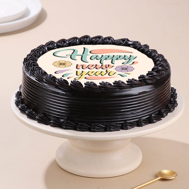 Festive Surprise New Year Photo Cake