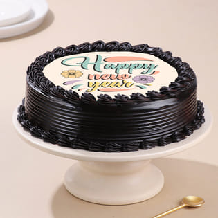 Festive Surprise New Year Photo Cake