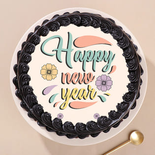 Festive Surprise New Year Photo Cake