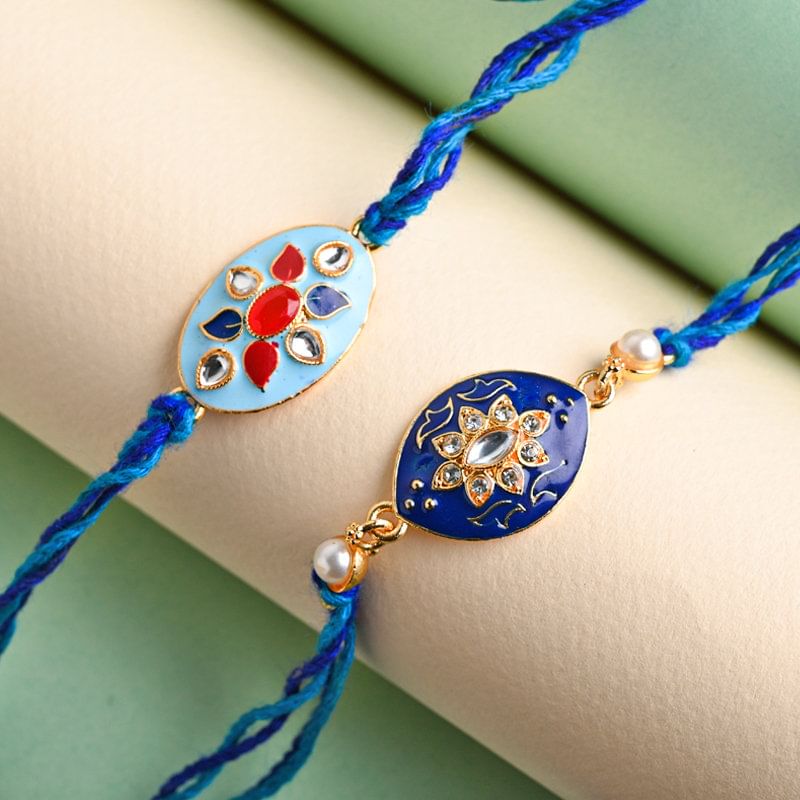 Order Fancy Rakhi for Brother online - Fierce Blue Rakhi Duo