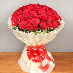 Bunch of Fifty Red Roses