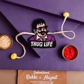 Send Cartoon Rakhi For Brother Online - Filmy Thug Life Magnet Rakhi