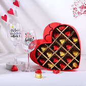 Wine Glasses & Chocolates Valentine's Day Gift Set