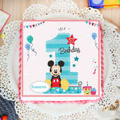 1st Birthday Mickey Mouse Poster Cake