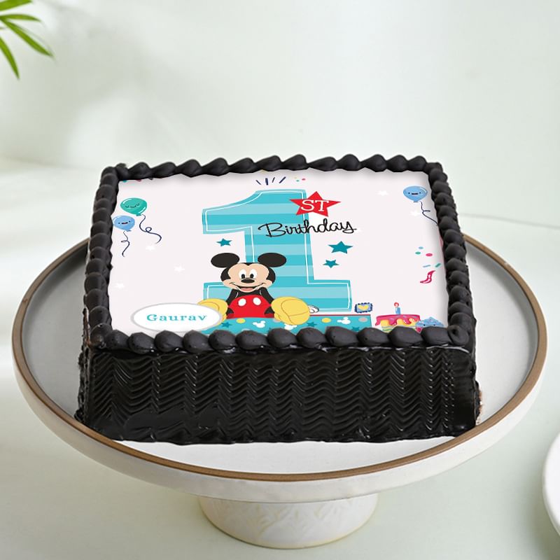 1st Birthday Mickey Mouse Poster Cake