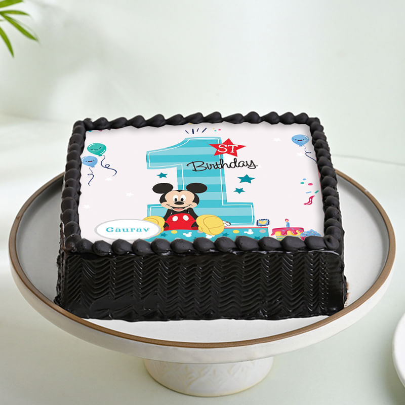 1st Birthday Mickey Mouse Poster Cake