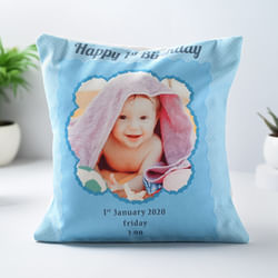 First Bday Baby Annoucement Cushion