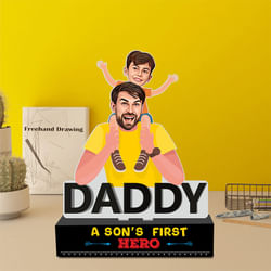 First Hero Dad Caricature - Best Gift from Son