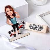 Fitness Freak Woman Caricature: Online Gifts for women