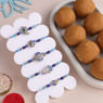 Five Blue N Silver Toned Rakhis With Besan Ladoos