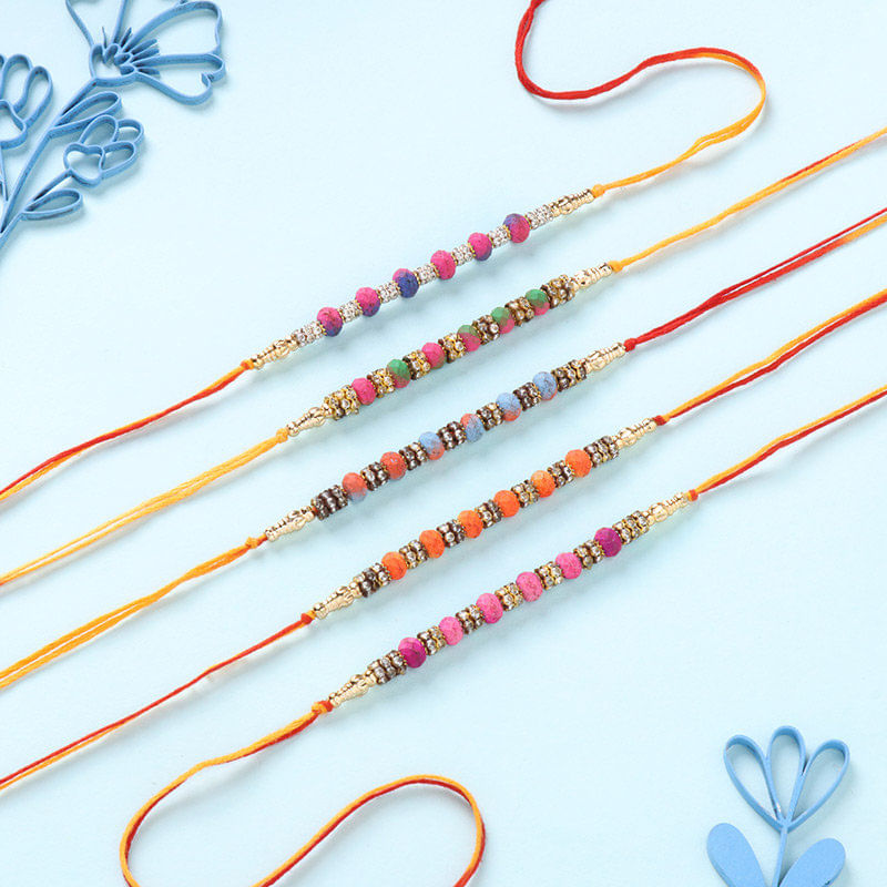 Five Colourful Beaded Rakhis-Netherland