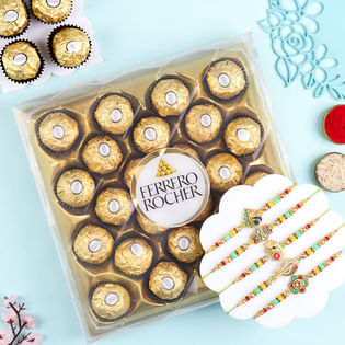 Five Cultural Charm Rakhis With Ferrero Rocher