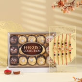 Five Designer Pearl Rakhis With Ferrero Rocher 