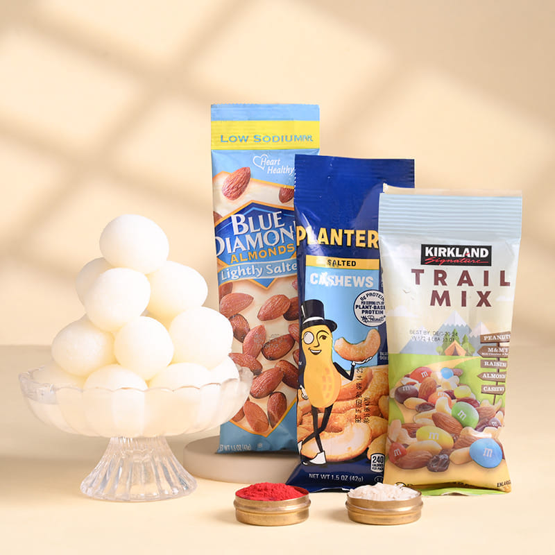 Five Designer Rakhi N Treats Hamper