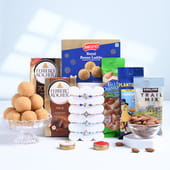 Five Designer Rakhis N Festive Munchies Hamper-Canada