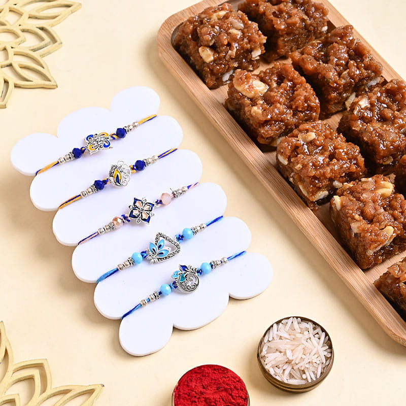 Five Designer Rakhis With Dhoda Burfi