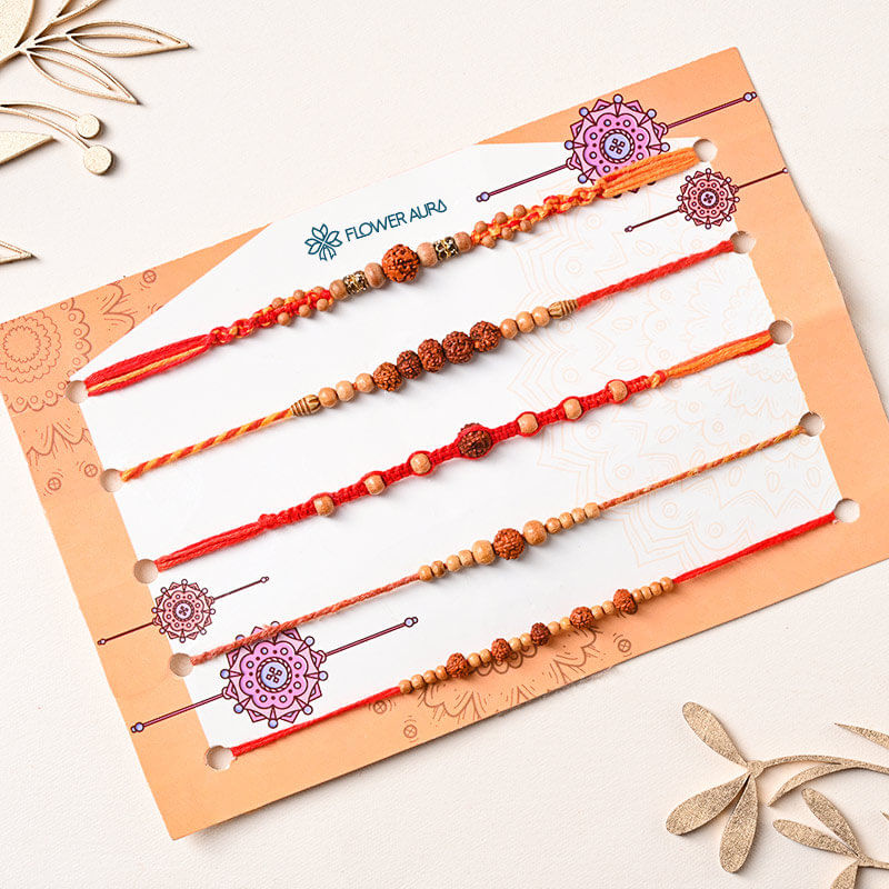 Five Divine Rudraksha Rakhis