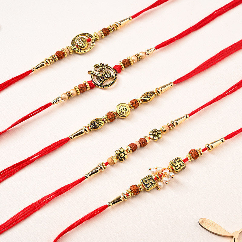 Five Embellished Divine Rakhis