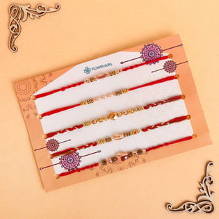Unique Set Of Five Mauli Rakhis