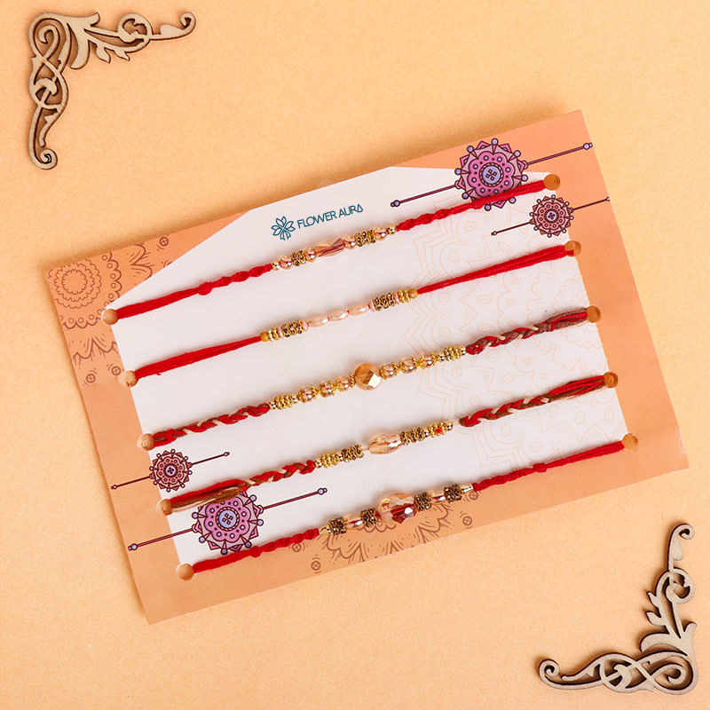 Set Of Five Mauli Rakhis