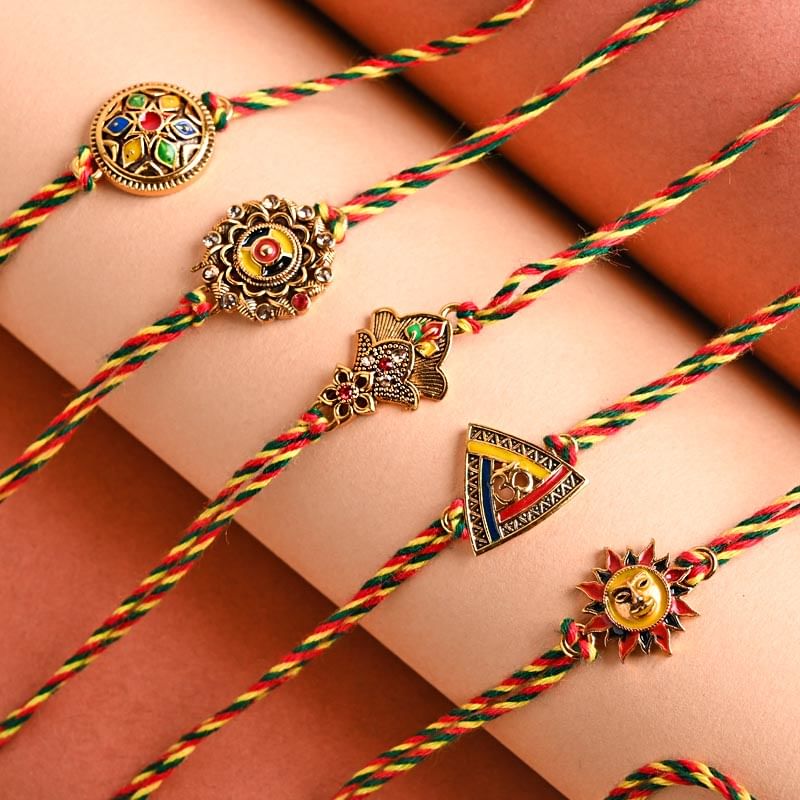 Order Fancy Rakhi for Brother online - Five Fancy Rakhi Set