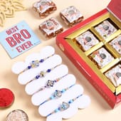 Five Floral Designer Rakhis N Sweets Combo