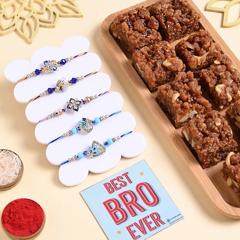 Five Artistic Designer Rakhis With Dhoda Burfi