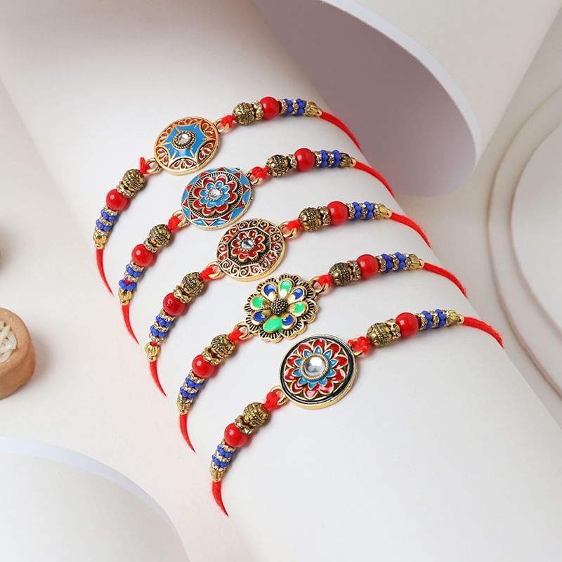 Antique Mandala Rakhi Set of 5