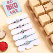 Five Royal Parampara Rakhi With Soan Papdi