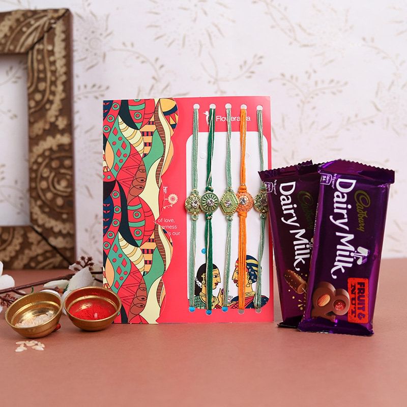 Five Rakhi Choco Duo